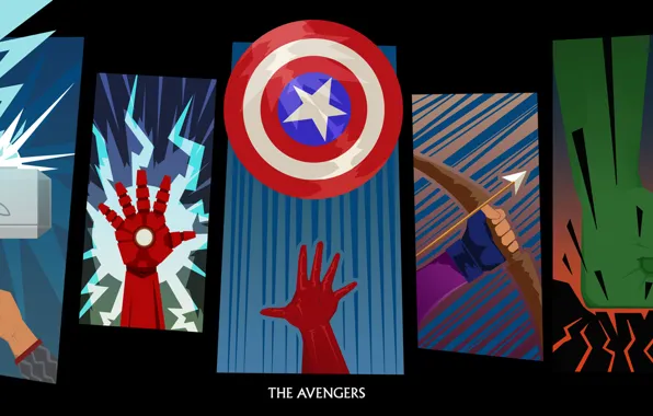 Picture Hulk, Iron Man, Captain America, Thor, The Avengers, Hawkeye