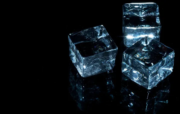 Picture ice, cubes, black