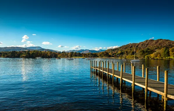 Picture England, The sky, Nature, Lake, Landscape, Piers, Ambleside Lake Jetty