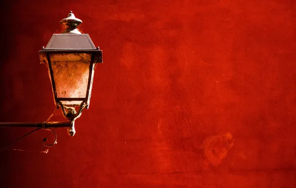 Picture red, wall, lamp