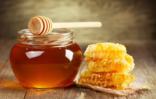 Picture cell, honey, spoon, Bank, honey, sweet, jar