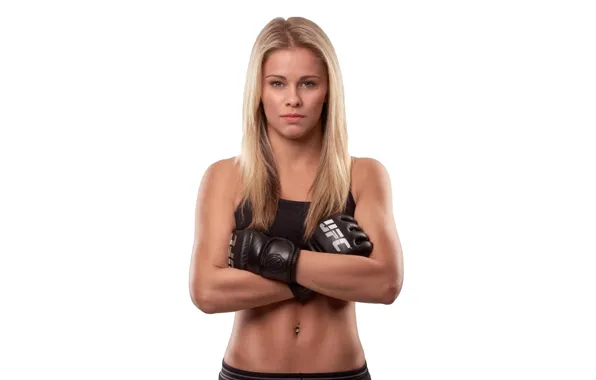 Picture girl, blonde, white background, fighter, beauty, fighter, mma, ufc, mixed martial arts, Paige VanZant