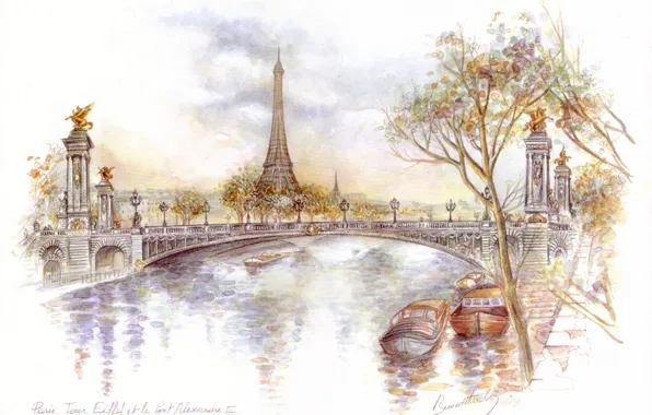Picture Paris, Eiffel tower, Paris, bridge of Alexander III, tour Eiffel