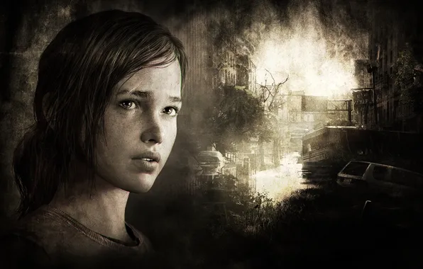 Picture sadness, darkness, grey, the darkness, the game, heroes, PS3, The Last of Us, ellie