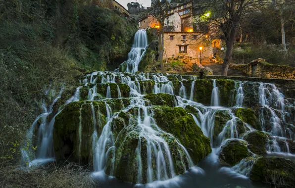 Picture waterfall, Spain, cascade, Spain, Burgos, Orbaneja del Castillo, Burgos, Orbaneja del Castillo