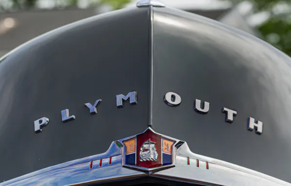 Picture retro, the hood, emblem, Plymouth