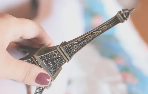 Picture background, Wallpaper, mood, Eiffel tower, Paris, hand, figurine, France