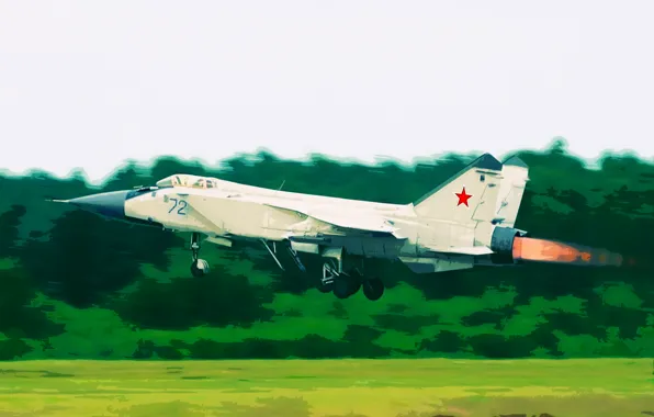 Picture Figure, ART, Aviation, The rise, Interceptor, supersonic, The MiG-25, Foxbat, Mikoyan, Gurevich, 3rd generation