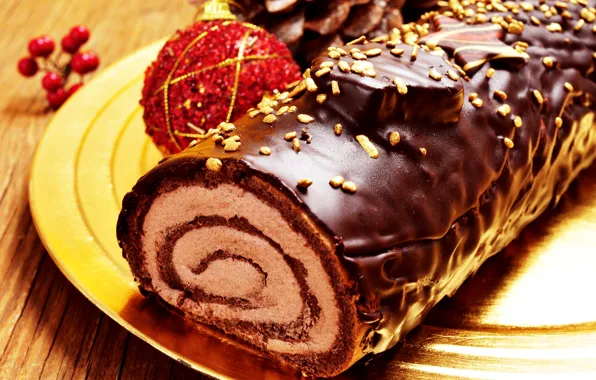 Picture new year, chocolate, cake, cake, dessert, chocolate, dessert, roll