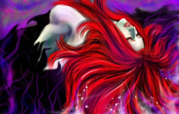 Picture look, art, red hair, Devil May Cry, vampire, Nevan