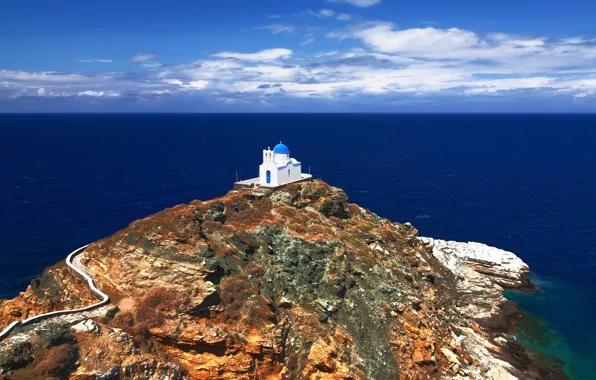 Picture sea, Greece, Church, the island of Sifnos