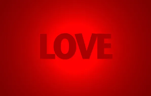 Picture love, red, the word