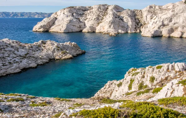 Picture sea, stones, rocks, coast, France, Marseille