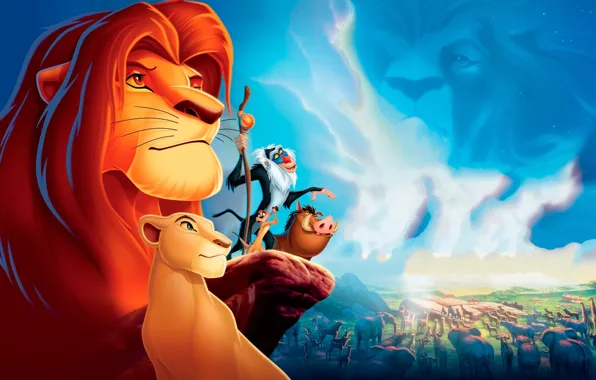 Picture Simba, Cartoon, Timon and Pumbaa, The lion king