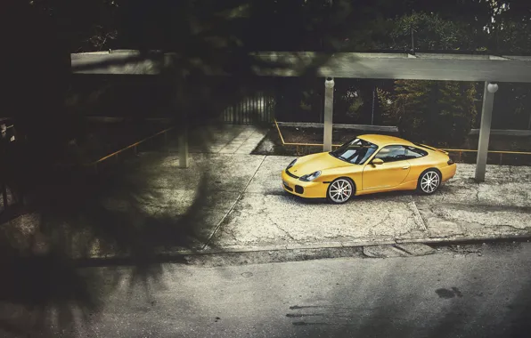 Picture Porsche, Porsche, Carrera, Yellow, 996, Wildness