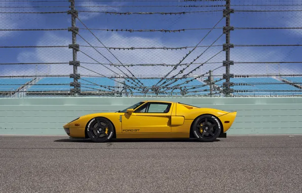 Picture Ford, yellow, track, profile, hre, gt