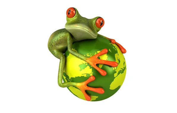 Picture look, graphics, planet, frog, Free frog 3d