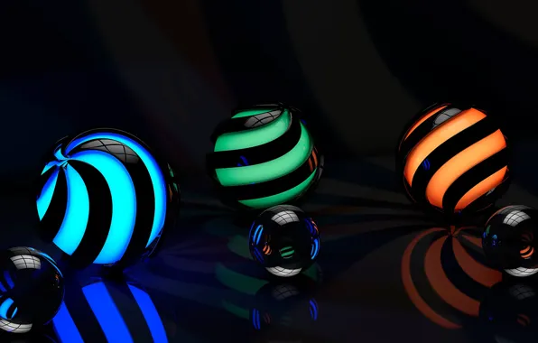 Picture surface, line, reflection, spiral, rendering, patterns, graphics, ball, glow, backlight, curves, sphere, reflections, reflections
