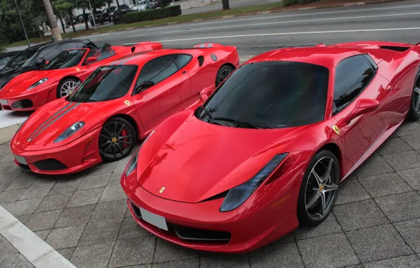 Picture Ferrari, Red, Supercars, 458 Spider, 430 Scuderia, F430 Spider