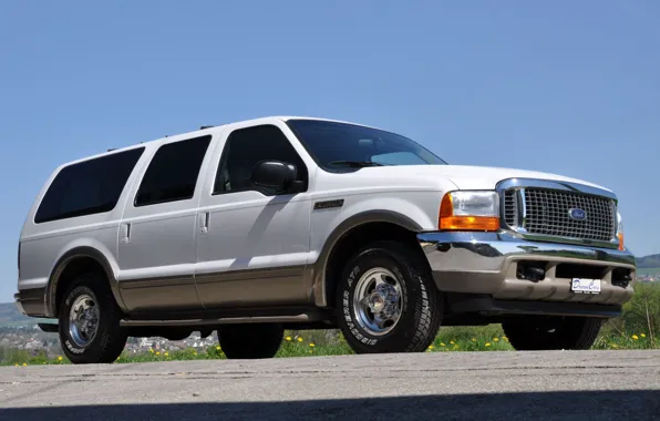 Picture white, jeep, white, ford, Ford, excursion