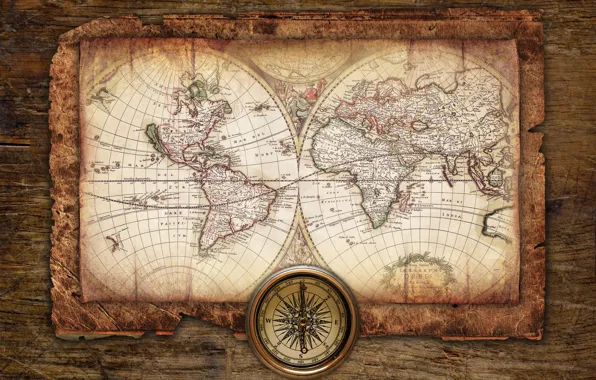 Picture Desk, map, compass, wallpapers