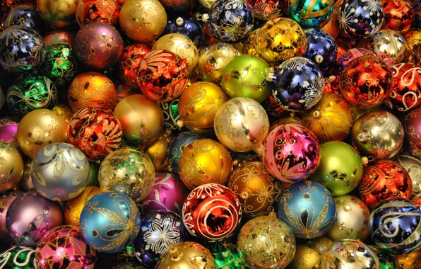 Picture balls, toys, new year, Christmas, texture, decoration