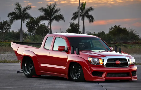 Picture Red, Red, Toyota, Power, Power, Toyota, Tacoma, Tacoma, Dragster, Dragster