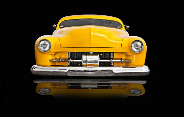 Picture yellow, retro, car, classic, the front, classic car