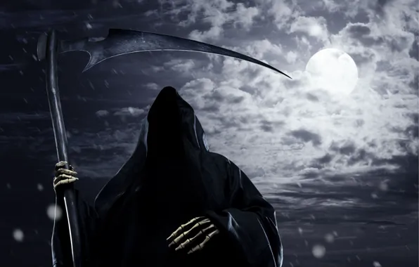 Picture skeleton, horror, horror, hammer, creepy, full moon, full moon, scary, grim reaper, skeleton, Grim Reaper, …