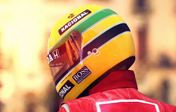 Picture helmet, Ferrari, back, Gran Turismo 6, extreme sports, Ayton Senna