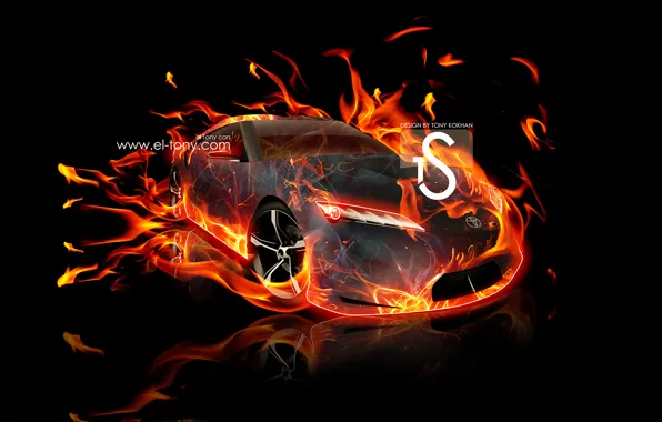 Picture Fire, Toyota, Fire, Supra, el Tony Cars, FT-HS