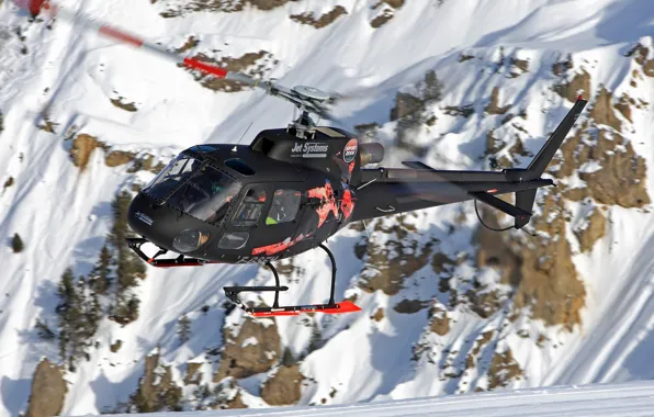 Picture snow, mountains, flight, helicopter, multipurpose, Eurocopter, AS350 B3
