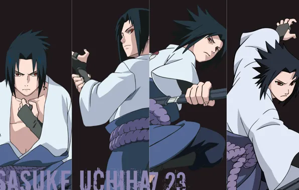 Picture collage, black background, ninja, Naruto, red eyes, sharingan, ninja, Uchiha Sasuke, Naruto shippuuden