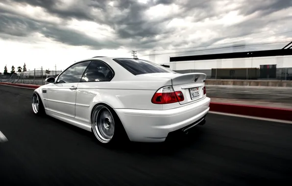 Picture Speed, White, Car, Car, Speed, Bmw, E46, BMW, Wallpaper, Stance, Wallapapers, Back, E46