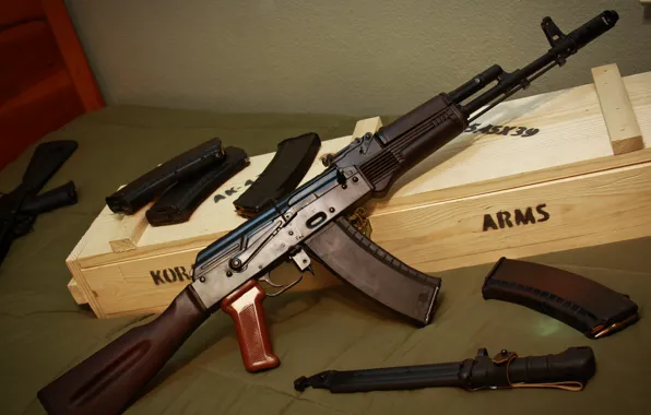 Picture weapons, machine, Kalashnikov, bayonet, Bulgarian AK-74