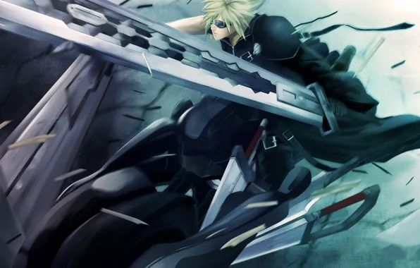 Picture weapons, anime, advent children, cloud, finalka, final fantasy 7