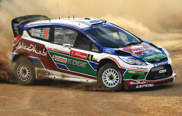 Picture Ford, Auto, Dust, Sport, Machine, Ford, Skid, WRC, Rally, Rally, Fiesta, Side view