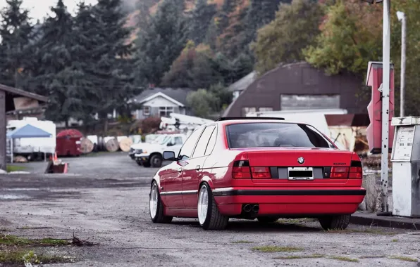 Picture BMW, red, tuning, E34, 532i