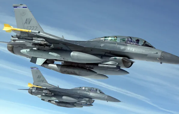 Picture fighters, pair, cabin, F-16, Fighting Falcon, pilots, "Fighting Falcon"