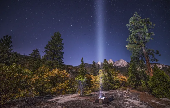 Picture the sky, stars, nature, rocks, people, lies, national Park, Shine a flashlight