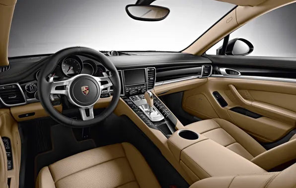 Picture interior, leather, Porsche, the wheel, Panamera, Porsche, Panamera, torpedo, Edition, 2015, 970