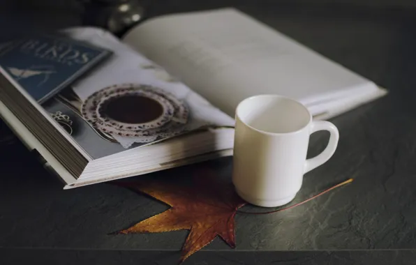 Picture sheet, mug, Cup, white, book. picture