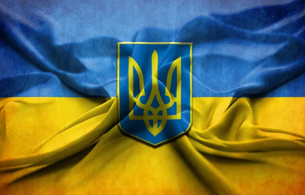 Picture flag, coat of arms, Ukraine, Ukraine, Ukraine