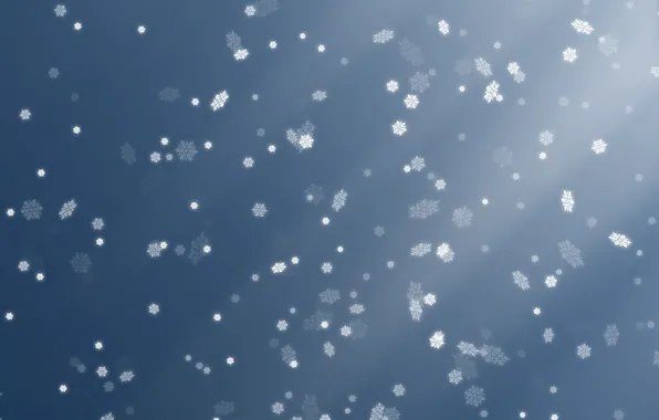 Picture rays, snowflakes, style, bright particles