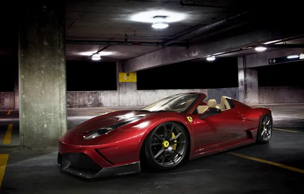 Picture car, machine, auto, night, Ferrari, Parking, Ferrari, supercar, red, supercar, red, 458, night, parking, avto, …