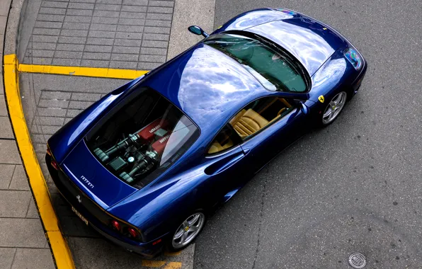 Picture road, blue, top, Ferrari, Ferrari, 360, road, blue, Modena, modena