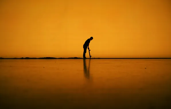 Picture line, shadow, male, skateboard
