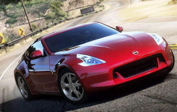 Picture road, race, need for speed, hot pursuit, Nissan 370Z