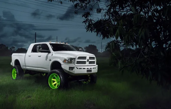 Picture car, tuning, SUV, white, pickup, 2500, dodge ram