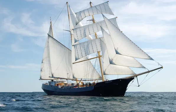 Picture sea, ship, sails, Colonial Ship, Caledonia